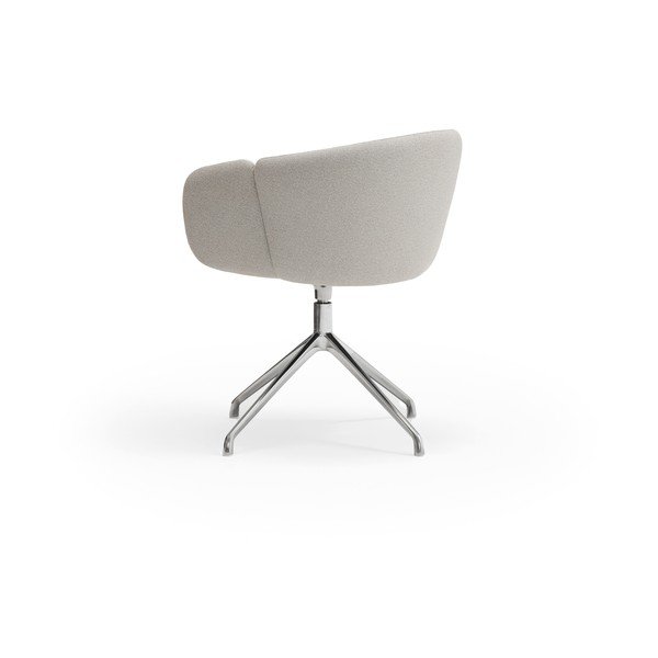 Sedia da pranzo grigio chiaro in imbottito con braccioli Add – Teulat-image-4