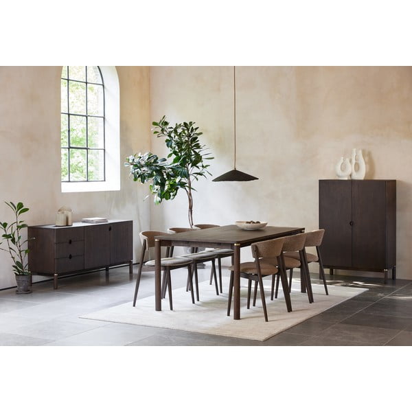 Cassettiera bassa marrone scuro effetto rovere 160x73 cm Arun - Unique Furniture-image-2