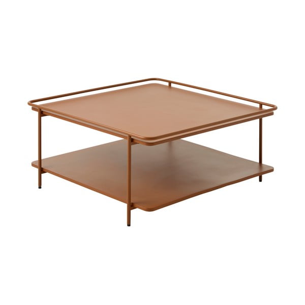 Tavolino da salotto color terracotta in metallo 75x75 cm Yuba – Unique Furniture-image-2