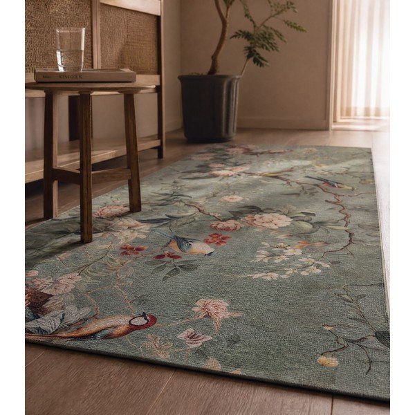 Passatoia verde chiaro lavabile 52x200 cm Ricci Monet – Universal-image-3