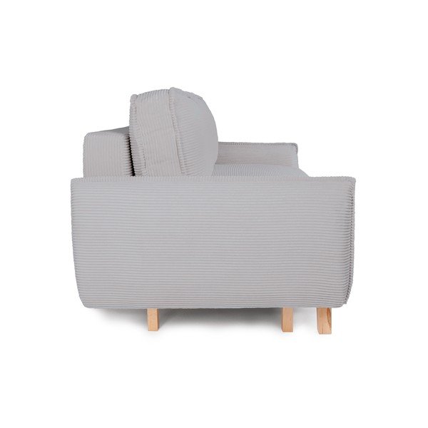 Divano grigio chiaro allungabile/con contenitore con rivestimento in velluto a coste 218 cm Tori – Bonami Selection-image-4
