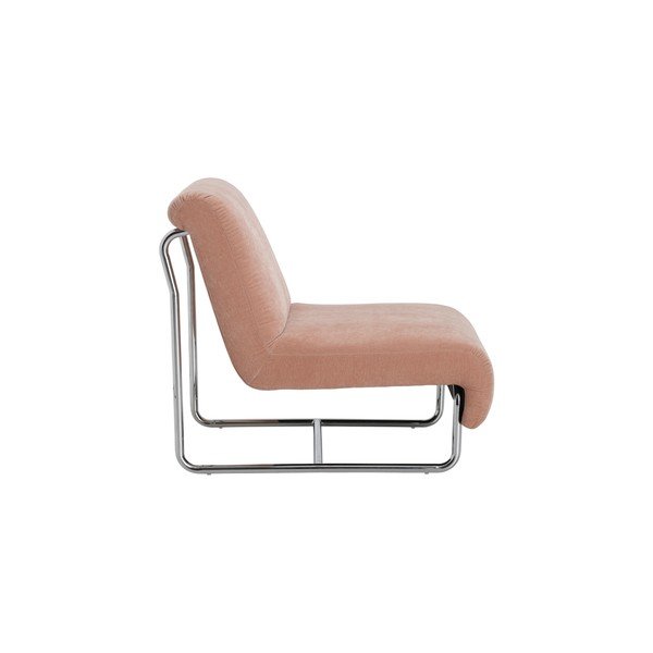 Poltrona rosa polveroso con rivestimento in ciniglia Kallina – Ellos Home-image-3