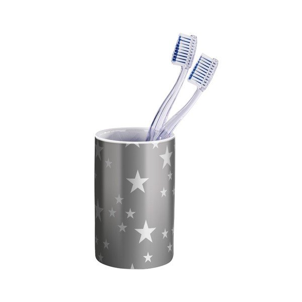 Tazza in ceramica grigia per spazzolini da denti Stella - Wenko