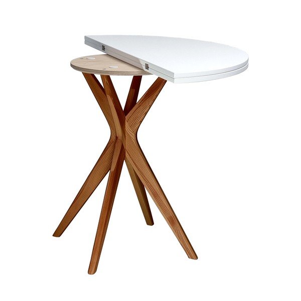 Tavolo da pranzo rotondo allungabile 45x90 cm Jubi – Ragaba-image-3