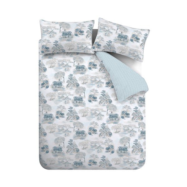 Biancheria da letto in cotone blu-grigio per letto matrimoniale 200x200 cm Japanese Garden - RHS-image-2
