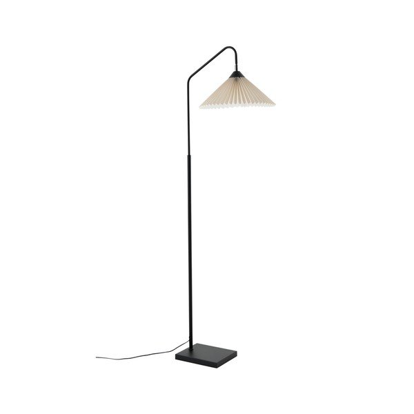 Lampada da terra nera/color crema in tessuto con struttura flessibile (altezza totale 155 cm) Kate – Ellos Home