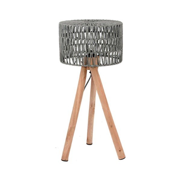 Šedá stolní lampa z mangového dřeva LABEL51 Stripe