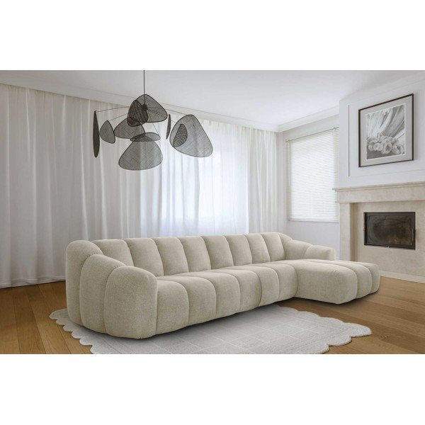 Divano angolare beige (con penisola a destra/con chaise lounge) Shell – Miuform-image-1