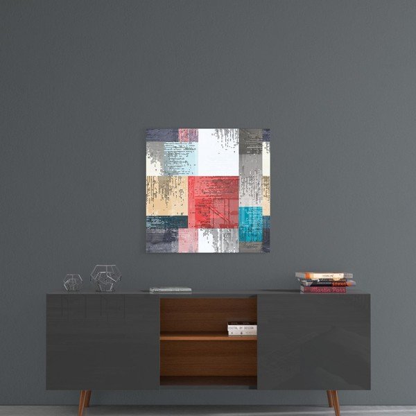Pittura su vetro , 40 x 40 cm Patchwork - Insigne-image-1