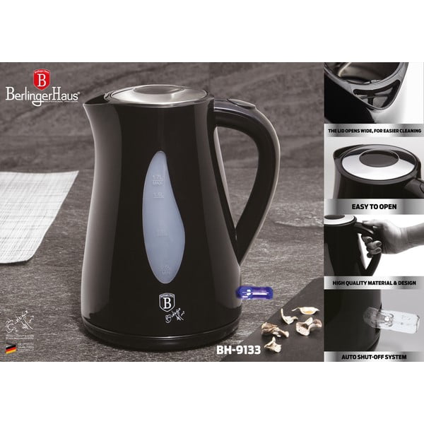 Bollitore nero 1,7 l Black Silver Collection - BerlingerHaus-image-2