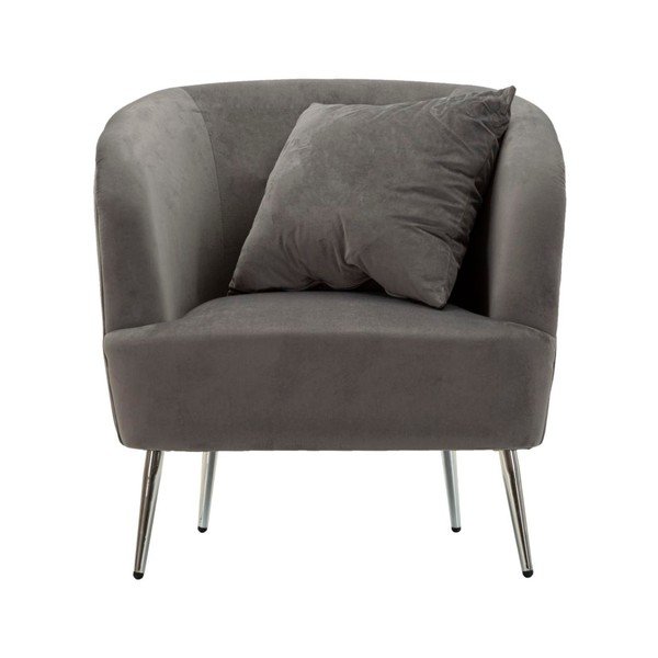 Poltrona grigia con poggioli/con gambe con rivestimento in velluto Silvery – Mauro Ferretti-image-2