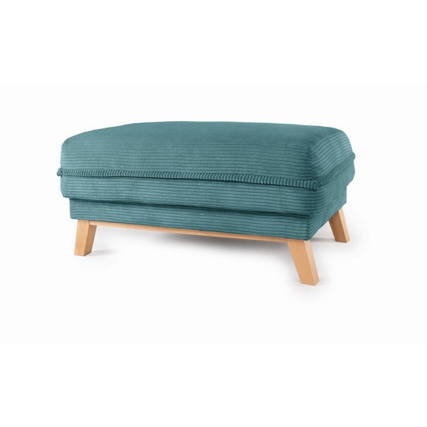 Poggiapiedi turchese con rivestimento in velluto a coste Tori – Bonami Selection-image-2
