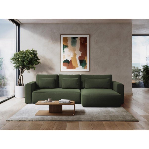 Divano angolare blu allungabile/con contenitore (con penisola a destra/con chaise lounge) Kapua – Makamii-image-1