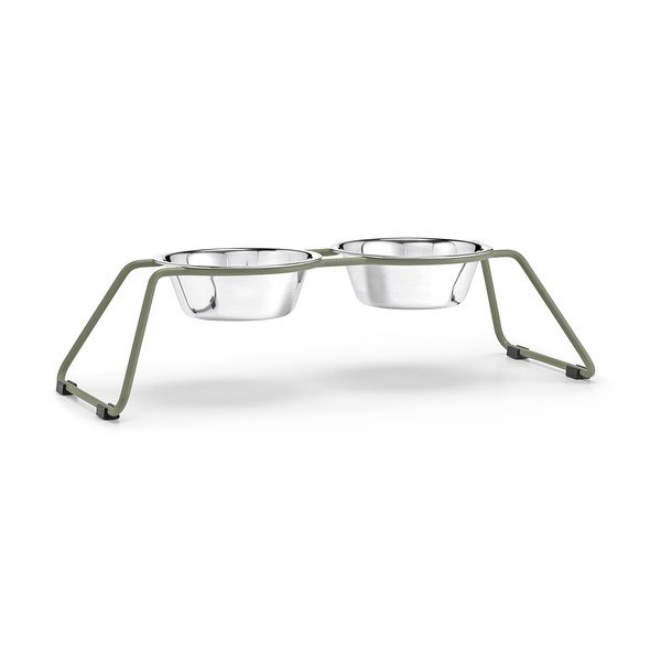 Set di ciotole con supporto in acciaio inox per cane Cena Grollive M – MiaCara