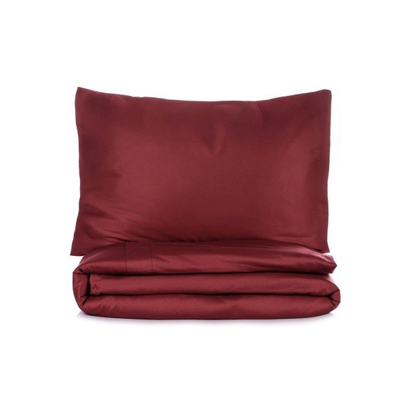 Set copripiumino e federa burgundy per letto singolo 200x140 cm Elegant  – Mijolnir