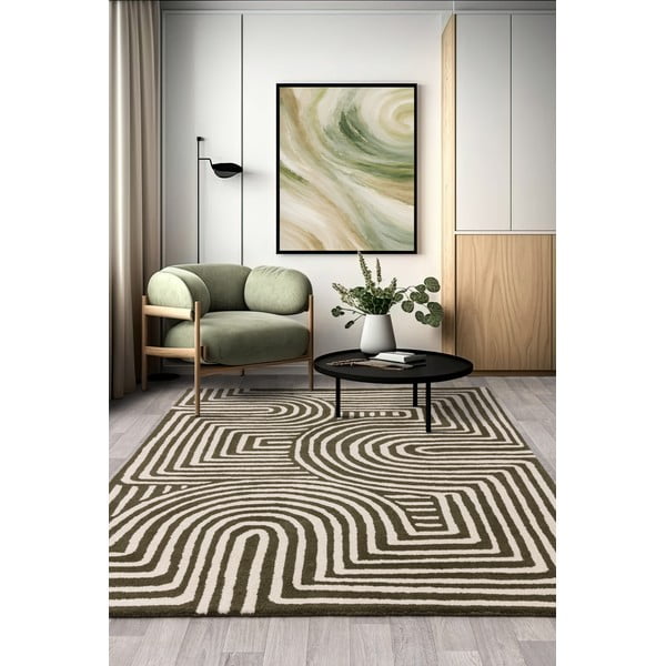 Tappeto in lana verde tessuto a mano 120x170 cm Reef - Asiatic Carpets-image-2