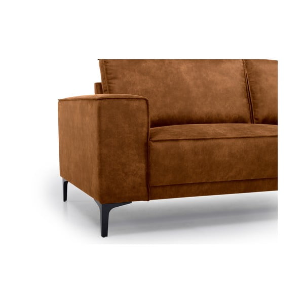 Divano angolare in similpelle marrone cognac (angolo destro/sagomato) Copenhagen - Scandic-image-4