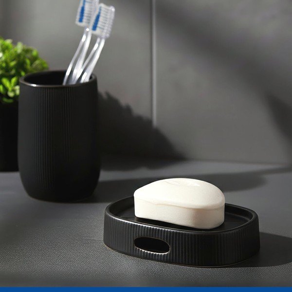 Portasaponetta nero in ceramica Fablo – Wenko-image-1