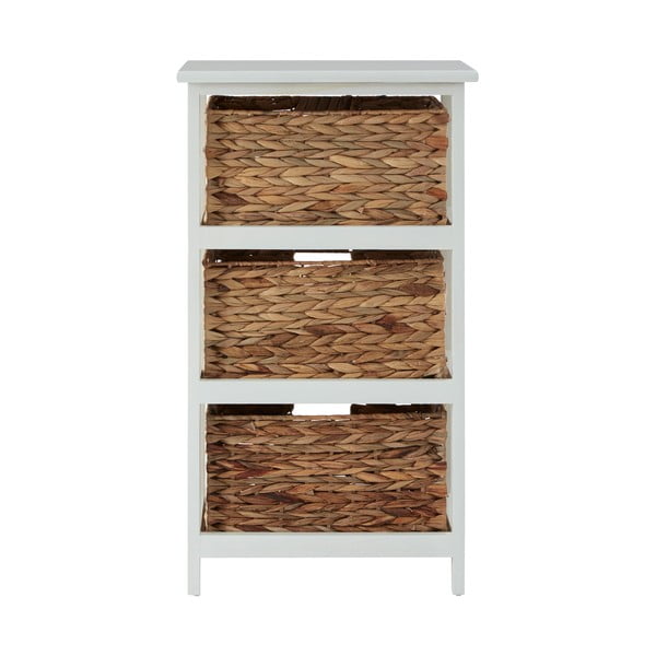 Mensola da bagno in legno massiccio di pavlovnia in colore bianco e naturale 41x70 cm Padstow - Premier Housewares-image-4