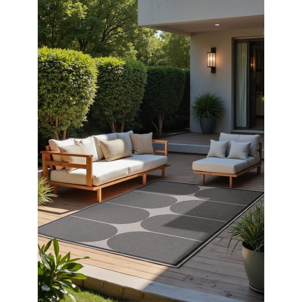 Tappeto da interno/esterno bianco e nero 160x230 cm Duet Bowen – NORTHRUGS-image-2