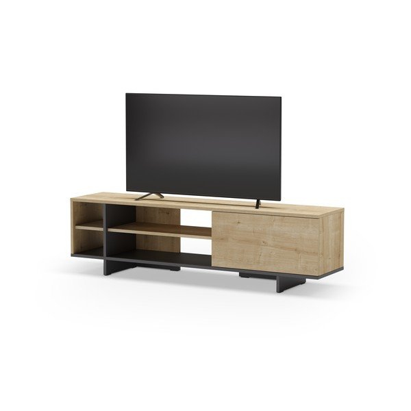 Tavolo TV in rovere di colore naturale 160x44 cm Cequoia - Marckeric-image-4