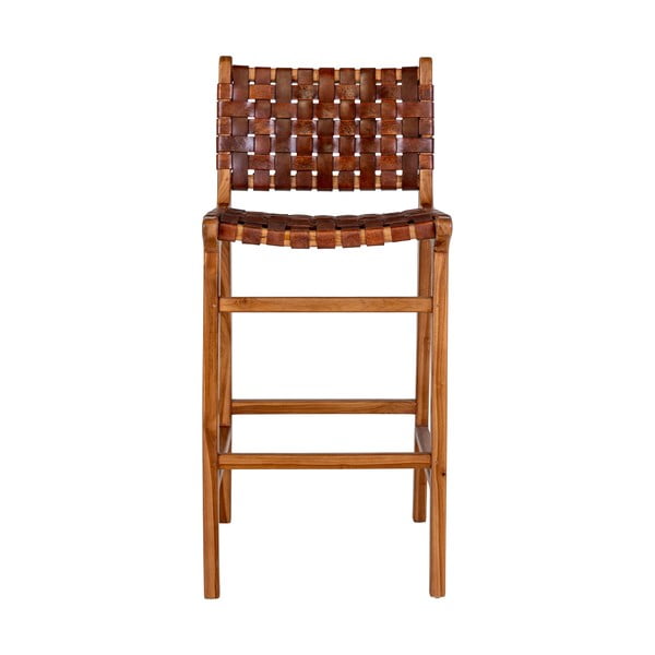 Sgabello da bar in teak marrone 101 cm Perugia - House Nordic-image-1