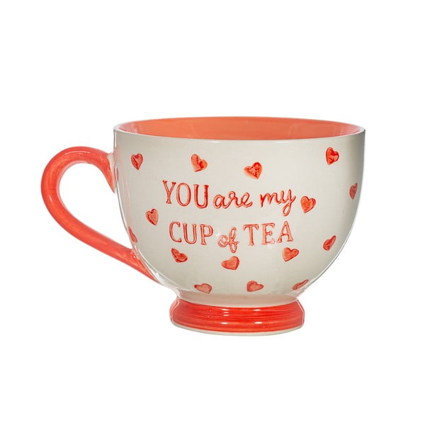 Tazza in ceramica rossa e bianca da 400 ml You are My Cup of Tea - Sass & Belle