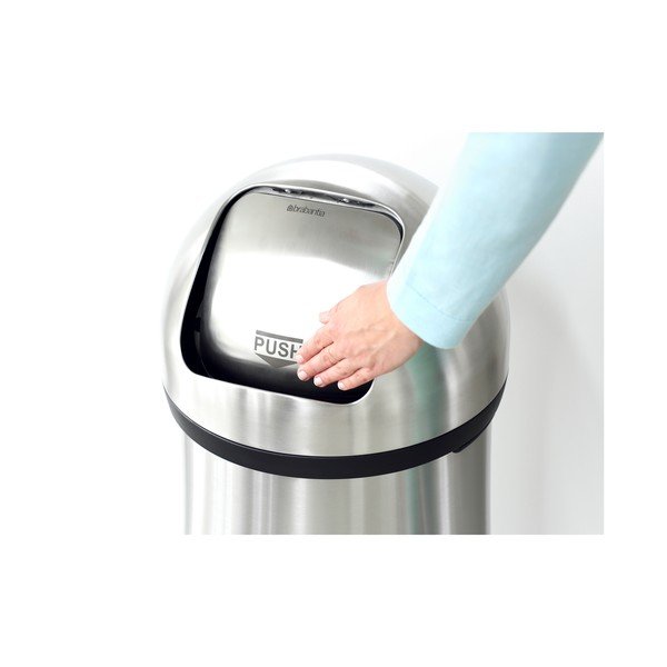 Bidone in acciaio argento opaco 60 l Push Bin - Brabantia-image-4