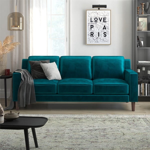 Divano in velluto verde 83 cm Brynn - Støraa-image-2
