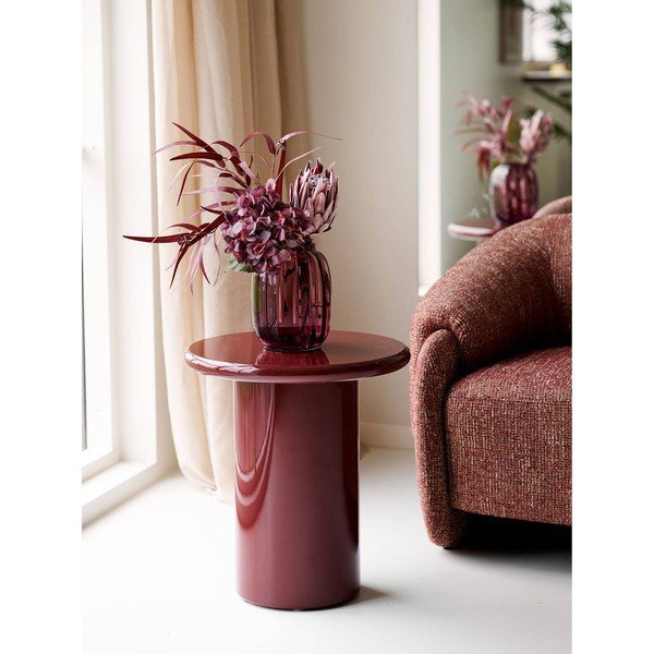 Vaso rosso in vetro fatto a mano (altezza totale 21 cm) – House Nordic-image-1