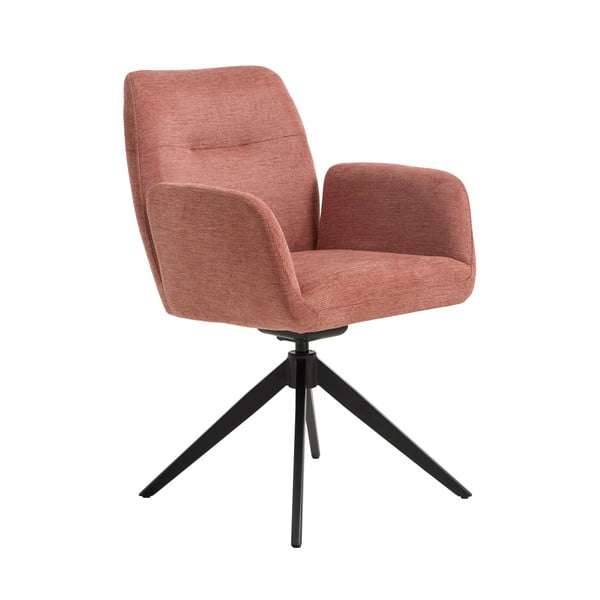 Sedia da pranzo rosa in imbottito con braccioli Roxana – Unique Furniture