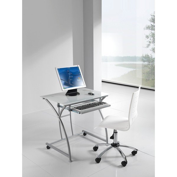 Tavolo da lavoro con piano in vetro 52x77 cm Idea - Tomasucci-image-1