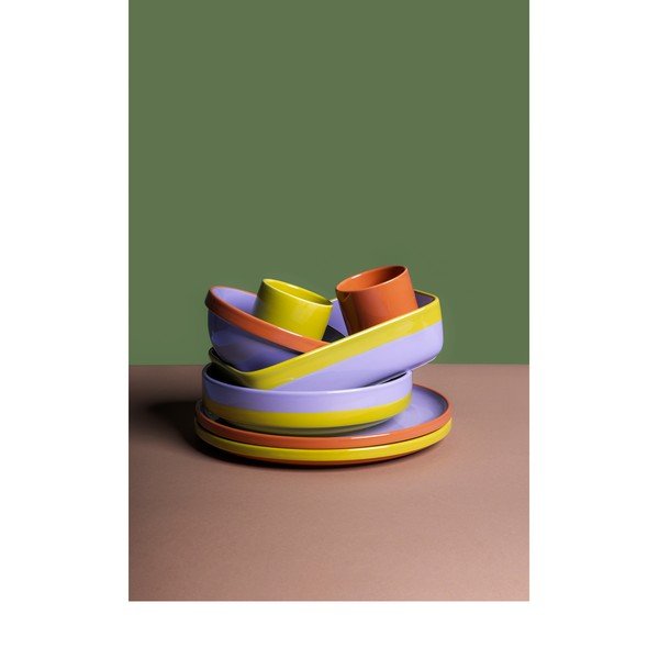 Piatto arancione/viola in gres ø 26 cm Duo – ONA-image-2