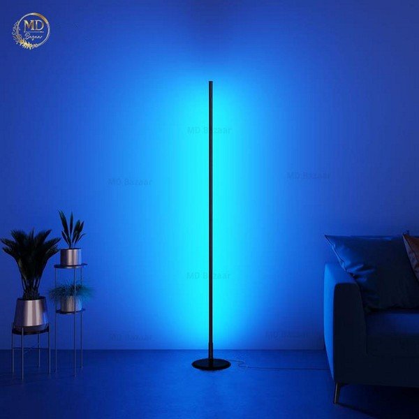 Lampada da terra a LED dimmerabile nera con telecomando (altezza 120 cm) - Squid Lighting-image-3