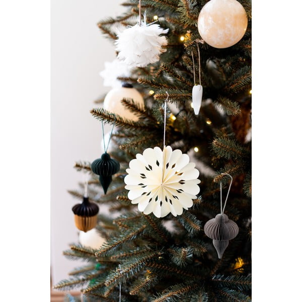 Decorazione per albero di natale in carta fatta a mano ø 10 cm Honeycomb Snowflake – Sass & Belle-image-1