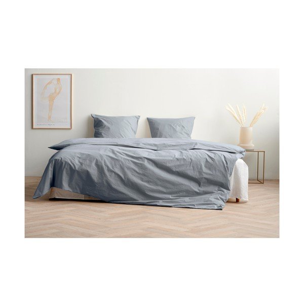 Lenzuolo matrimoniale esteso blu in percalle di cotone 200x220 cm Crisp - Södahl-image-2