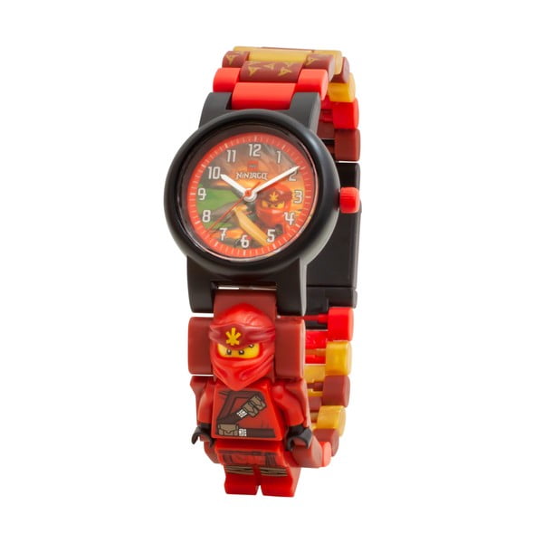 Orologio da polso rosso con cinturino pieghevole e minifigure NINJAGO Kai - LEGO®