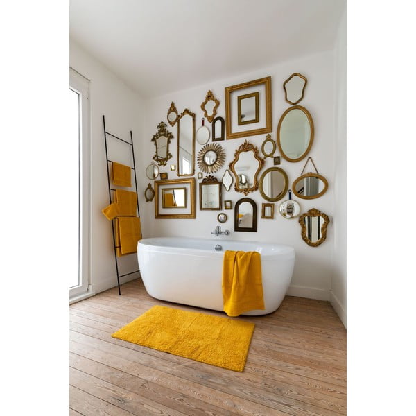 Tappeto da bagno giallo ocra 100x60 cm Riva - Tiseco Home Studio-image-1