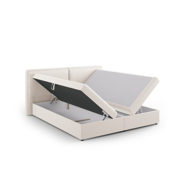Letto boxspring color crema con contenitore 180x200 cm Arendal – Cosmopolitan Design-image-3