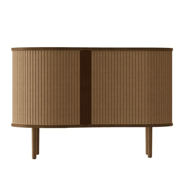 Cassettiera marrone/marrone chiaro con effetto rovere con ante scorrevoli 100x67x50 cm Audacious – UMAGE-image-1