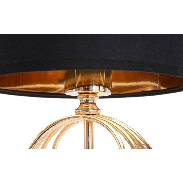 Lampada da tavolo con paralume in tessuto nero e oro (altezza 58,5 cm) Circly - Mauro Ferretti-image-3
