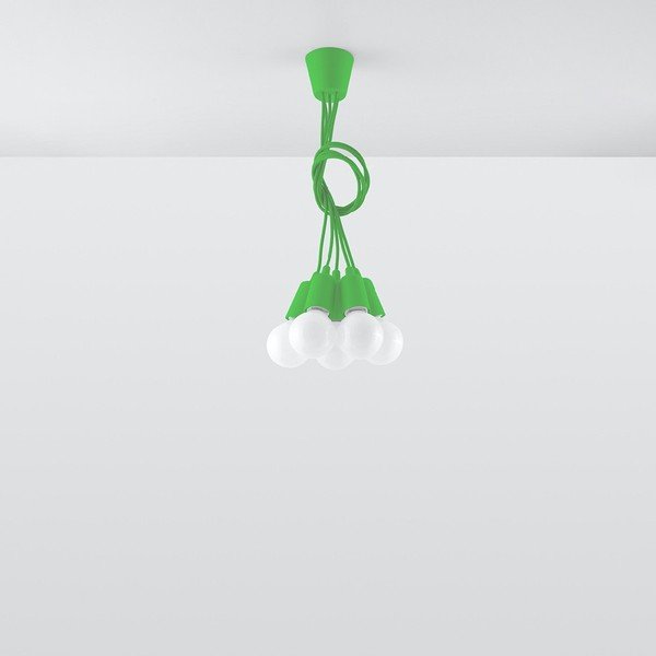 Lampada a sospensione verde 25x25 cm Rene - Sollux-image-1