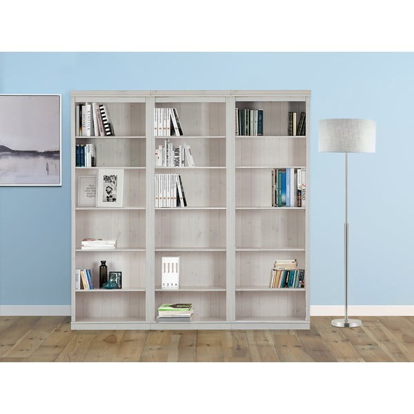 Libreria in legno di pino bianco 222x223 cm Anita - Støraa-image-1