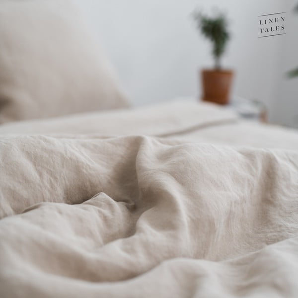 Biancheria da letto beige in fibra di canapa 200x200 cm - Linen Tales-image-2