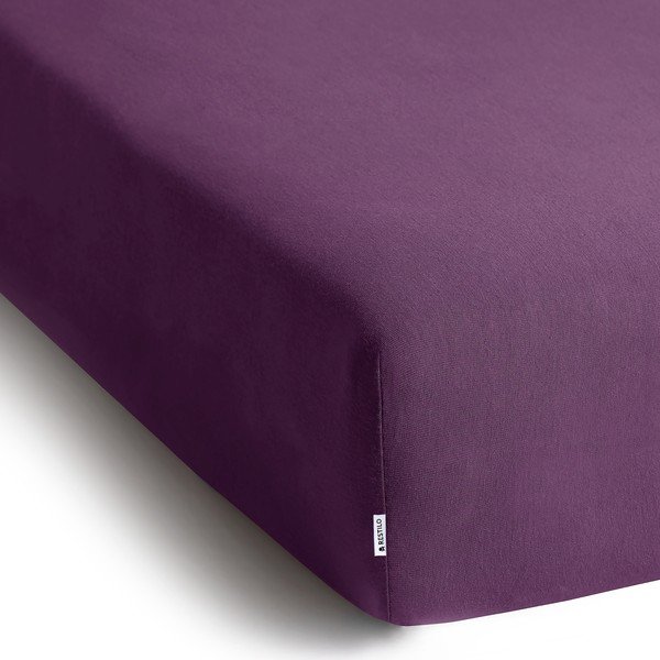 Lenzuolo con angoli viola in jersey 220x200 cm Amber – Restilo-image-2
