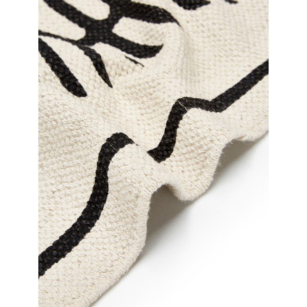 Tappeto in cotone beige e nero tessuto a mano , 70 x 140 cm Rita - Westwing Collection-image-2