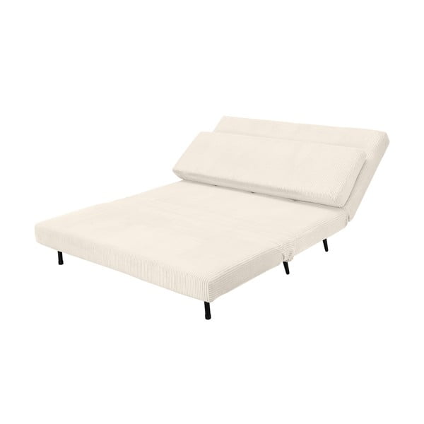 Divano letto in velluto a coste color crema 140 cm Mallory - Støraa-image-4