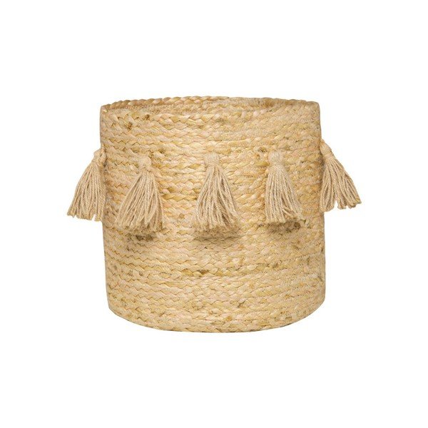 Béžový ručně tkaný box z konopného vlákna Nattiot, ∅ 30 cm
