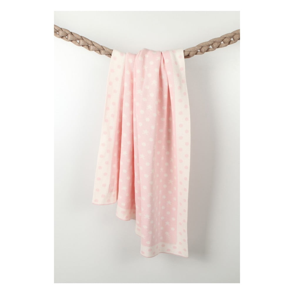 Coperta in cotone rosa Baby Dots, 90 x 90 cm - Homemania Decor | Coperte per bambini