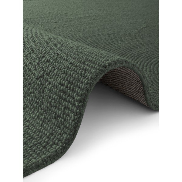 Tappeto rotondo verde scuro in lana tessuto a mano ø 200 cm Calmio – Hanse Home-image-3
